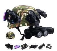 LZAQHMT Veloce Tattico Casco Bambini Set Modello Con Visore Notturno Quattro Occhi, Torcia Multifunzionale Casco Softair Bambini for Caccia CS Cosplay Equipaggiamento(CP)