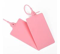 Lzbignun 100 etichette in plastica: etichette impermeabili per spedizioni, con chiusura lampo, sigilli di sicurezza, grandi, vuote, scrivibili e pennarelli rosa inclusi