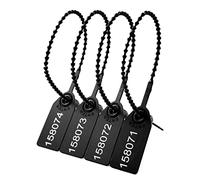 Lzbignun 100 guarnizioni di sicurezza numerate in plastica, fascette per estintori, linguette di sicurezza monouso autobloccanti (nero)