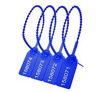 Lzbignun 100 sigilli di sicurezza in plastica, fascette numerate, a prova di manomissione, etichette anti-manomissione per estintori, etichette autobloccanti usa e getta (blu)