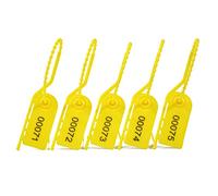 Lzbignun 100 sigilli di sicurezza numerati per estintore, etichette di sicurezza in plastica infrangibili, sigilli antimanomissione per kit di primo soccorso (giallo)