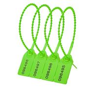 Lzbignun 100 sigilli in plastica numerati per estintori, linguette di sicurezza monouso autobloccanti (verde)