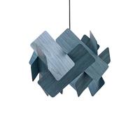 LZF LAMPS LZF Lampada a sospensione Escape, blu/color nichel, Ø 30 cm, legno LZF LamPS