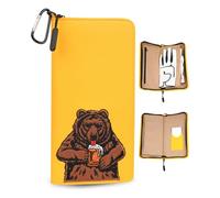 LZFAN Custodia per guanti da golf per accessori, regalo portatile per golfisti, per uomini e donne, custodia organizer con slot per carte, tee e marcatori per palline ricamate con orso di birra