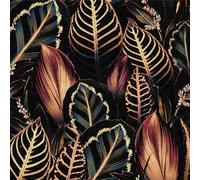 LZH-LP Carta da parati autoadesiva, con foglia di palma tropicale, da rimuovere e incollare, 44 x 300 cm, fogli boho scuri esotici rimovibili, pellicola decorativa per adesivi da parete