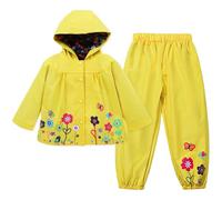 LZH Tuta Impermeabile Bambina Antipioggia Bambino Pioggia Pantaloni Set | Giacca e pantalone impermeabile bambino 2pezzi，per la scuola tutto il giorno, attività all'aperto e indossare quando piove