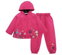 LZH Tuta Impermeabile Bambina Antipioggia Bambino Pioggia Pantaloni Set | Giacca e pantalone impermeabile bambino 2pezzi，per la scuola tutto il giorno, attività all'aperto e indossare quando piove