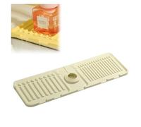 LZHAOHE Tappetino paraspruzzi in silicone per lavello con pietra diatomite ad asciugatura rapida, per piani di lavoro della cucina e del bagno (beige)