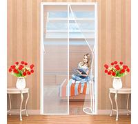 LZHBD Porte Esterne con Zanzariera, Crittografia Tenda Anti Zanzare, 130x270 cm Chiuso Automaticamente Pieghevole Totalmente Magnetica, per Corridoi Porte Patio - Bianca