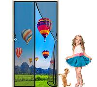 LZHBD Zanzariera Magnetica per Porte 115 x 200 cm Totalmente Magnetica - Si Chiude da Sola - Impedisce agli Insetti di Entrare per Cortile Balcone Soggiorno Porte Ingresso - Nero