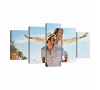 LZIMU Dipinti su tela personalizzati per parete 5 pezzi Personalizza il tuo dipinto con l'immagine che ti piace di più Regali personalizzati unici(incorniciato(125x60cm))