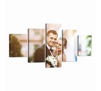 LZIMU Dipinti su tela personalizzati per parete 5 pezzi Personalizza il tuo dipinto con l'immagine che ti piace di più Regali personalizzati unici(incorniciato(150x80cm))