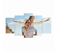 LZIMU Dipinti su tela personalizzati per parete 5 pezzi Personalizza il tuo dipinto con l'immagine che ti piace di più Regali personalizzati unici(non incorniciato(125x60cm))
