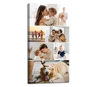 LZIMU Stampe su tela collage con le tue foto Immagini multiple personalizzate per la parete Foto di famiglia personalizzate su tela Regali personalizzati(12,incorniciato)