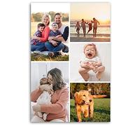 LZIMU Stampe su tela collage con le tue foto Immagini multiple personalizzate per la parete Foto di famiglia personalizzate su tela Regali personalizzati(6,non incorniciato)