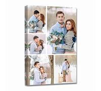LZIMU Stampe su tela collage con le tue foto Immagini multiple personalizzate per parete Foto collage personalizzate per la decorazione domestica (Bild-1,40.00 x 60.00 cms)