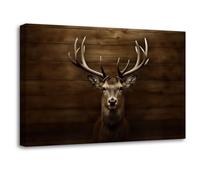 LZIMU Stampe su tela di cervo Poster con testa di alce marrone Quadro di animali della fauna selvatica Stampe di caccia Decorazioni rustiche vintage per fattoria(Quadri-2, (70.00 x 105.00 cms))