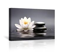 LZIMU Zen Stampe su Tela Fiori di Loto Pietre sull'Acqua Pittura Bagno Decorazione della Parete Spa Opere d'Arte per Yoga Meditazione Sala Regali Spirituali (2, 40.00x60.00cms)