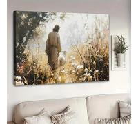 LZJAGXX Gesù lascia le 99 pecore, stampa artistica su tela, decorazione murale cristiana, Gesù e agnello, poster, stampe per la stanza (20x30 cm/tela avvolta)