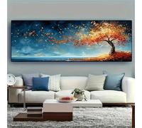 LZJAGXX Grande dipinto, opera d'arte, albero della vita, stampe su tela, poster, astratto, colorato, albero, paesaggio, arte murale, arredamento moderno per la casa (20x60 cm/cornice interna)