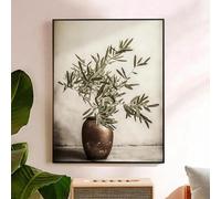 LZJAGXX Poster vintage con ulivo in vaso, stampe antiche di nature morte, dipinti, opere d'arte per l'arredamento del soggiorno e della cucina, 20x30 cm, senza cornice.