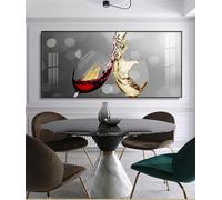 LZJAGXX Stampa e poster Quadro su tela astratto con bicchiere di vino rosso Sala da pranzo e parete della cucina Decorazione domestica moderna Immagini da parete 80x160 cm Senza cornice