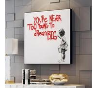 LZJAGXX You Are Never Too Young To Dream Big Pop Art Wall Art Posters And Prints Girl Canvas Painting For Living Room Home Decor 80x80cm Frameless