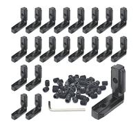 Lzjcyxgs Angolo interno, angolo esterno, in lega di zinco, profilo in alluminio, a T, a forma di L, scanalatura a 90 gradi, 6 connettori angolari angolari per connettori profilati da 20 (2020), 20