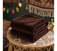 LZJD Coperta Pile Matrimoniale 200 x 240 cm Calda e Morbida Coperta in Pile Ottima per Inverno per Letto/Divano/Sedia e Divano, Marrone