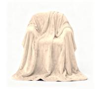 LZJD Coperta Plaid Pile 190 x 300 cm Grande Calda Morbida Copriletto Multiuso per Divano Ottima per Inverno per Letto/Divano/Sedia e Divano, Bianco