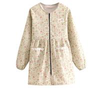 LZJDHKJ Grembiuli Floreali Grembiule da Cucina per La Pulizia da Donna Tasche Grandi Barbecue, GiardinoB,One Size