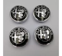 LZLL 4 Pezzi 60mm Auto Emblema Coprimozzo Ruota Centrale coprimozzo Copri Badge, per Alfa Romeo Mito 147 156 159 166 Giulietta Mito Spider Stelvio