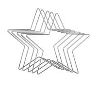 LZLUCKCOME 5 anelli in metallo per fai da te, acchiappasogni a forma di cuore/luna/cinque angoli e fai da te, per ghirlande di nozze, acchiappasogni (bianco, stella a cinque punte (200 mm x 5)