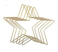 LZLUCKCOME 5 anelli in metallo per fai da te, acchiappasogni a forma di cuore/luna/cinque angoli e fai da te per Natale, ghirlanda di nozze, acchiappasogni (oro, stella a cinque punte (200 mm x 5)