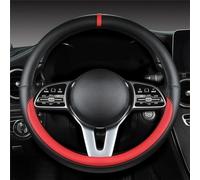 LZM-DIEWLEI Coprivolante universale in pelle per auto, dimensioni standard da 36,8 a 38,1 cm, antiscivolo, morbido, traspirante, per la maggior parte delle auto (4)