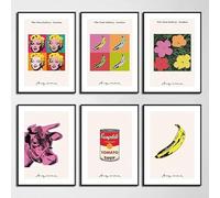 LZMASM Poster e stampe pop art di Andy Warhol, dipinti su tela, opere d'arte moderne e colorate, quadri da parete per la decorazione della casa (50x70 cm/6 pezzi senza cornice)