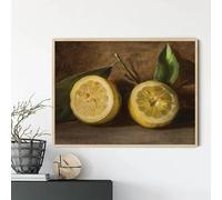 LZMASM Stampa artistica da parete vintage in stile fattoria, natura morta, agrumi, limone, floreale, decorazione botanica retrò, stanza di campagna (60x80 cm/senza cornice)