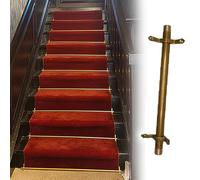 LZMZMQ aste per moquette Aste Per Tappeti Per Scale Da 81/91/101/122 Cm, Asta In Ottone Per Fissare I Tappeti, Staffa Di Supporto Rimovibile Per Scale Con Tappeti(12pcs,54in/137cm)