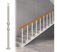 LZMZMQ Ringhiera per Scale Interne/Esterni Ringhiere per Scale Circolari per Esterni, Colonnine per Scale, Montanti con Staffe Piatte, Colonne per Scale in Ferro Multicolore(White,90cm/35.4in(H))