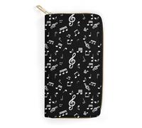 LZNJZ Portafogli in pelle PU, borsa divertente con scimmia del fumetto per le donne, Note del complesso musicale, 19.7 x 10.5 x 3.5 cm