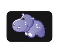 LZNJZ Tappetino da bagno 60 x 40 cm, morbido, assorbente, motivo: ippopotamo