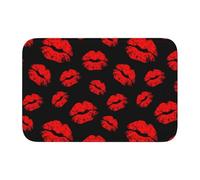 LZNJZ Tappetino da bagno 60 x 40 cm, morbido, assorbente, motivo: labbra rosse