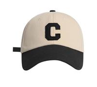 LZPCarra 13 cappelli Big Headed Soft Top C Letter Colored Tongue Hat Baseball Hat New Cap Donna, Nero , Taglia unica