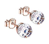 LZPCarra Grandi orecchini a cerchio in rosa, regalo per la festa della donna, San Valentino, anniversario, cristalli per le donne, 6 mm, orecchini a foglia, Taglia unica, rame, cristallo, Nessuna