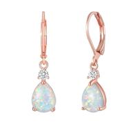 LZPCarra Leverback, orecchini a cerchio in argento 925 con opal Dangle Drop per donne e ragazze, placcati oro, Taglia unica, Metallo, Nessuna pietra preziosa