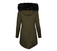 LZPCarra Parka invernale da donna, caldo cappotto invernale da donna, lungo, caldo, foderato, giacca trapuntata con cappuccio, elegante giacca di peluche con tasche, tinta unita, verde militare, S