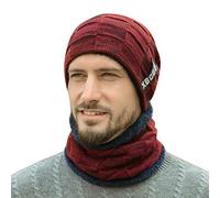 LZPCarra Sciarpa invernale invernale unisex in cotone, per tenere il freddo, che va da uomo, Colore: rosso, Taglia unica
