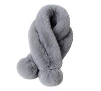 LZPCarra Winter Fashion Scarf Female Outdoor Warm Imitation Two Tube Plush Scarf Sciarpa Senape, grigio scuro, Taglia unica