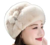 LZPCarra Winter Middle and Elderly - Cappelli invernali da donna, motivo floreale, per ragazzi, beige., Taglia unica