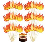 LZPLJLWS Decorazioni per Cupcake Vigili del Fuoco - Set da 60 Pezzi, Adatti per Torte e Dolci, Decorazioni Fiamme e Compleanni, Perfetti per Festa e Eventi, Colori Vivaci, Accessori Compleanno